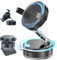 EXGOING Suction Phone Holder 2-in-1 Vacuum Magnetic Car Mount: Foldable Shake-Proof Design with N54 Magnet | 360° Rotation for iPhone 12-15 | Extreme Temp Resistant (-40℃-70℃) & Auto-Clamp