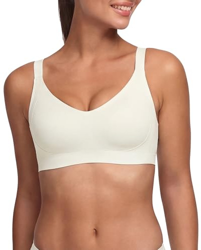 creamy fabrics Seamless Compact Push-Up BH – Damen BH ohne Bügel – Nahtloser bügelloser Push-Up BH mit extra herausnehmbaren Pads – Hebt & formt die Brust – Atmungsaktiv & perfekte Passform