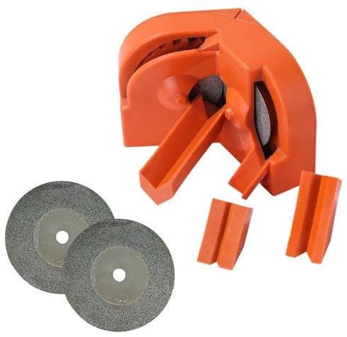 Multipurpose Drill Bit Grinding Sharpener with 2 Grinding Wheels Drill Bit Sharpener, Power Drill Bit Sharpeners Drill Press Sharpening System for All Bits(Orange)
