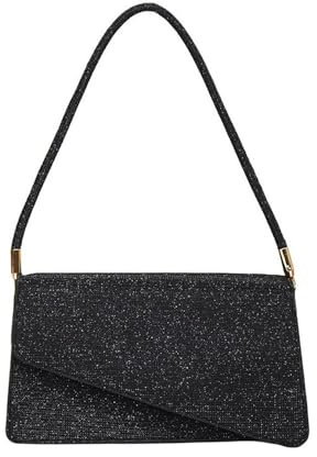 XFSRG Damen Clutches Elegante Abendtasche Damen Handtasche Mit Glitzer Design Für Hochzeit Party Cocktail (Schwarz)