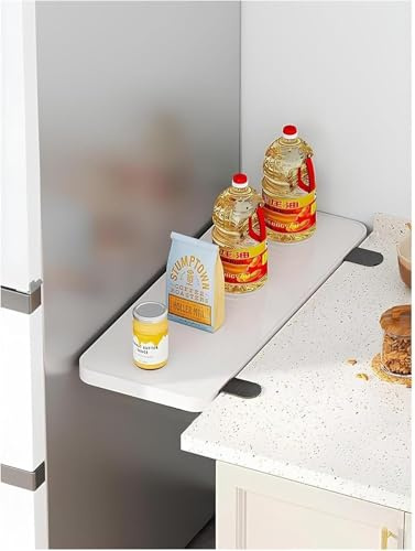 Faltbarer Esstisch und Schreibtisch-Erweiterungs-Tablett – ergonomische Klemm-Erweiterungsplatte für Wohnzimmer, Küche, Büro, platzsparendes Design (Weiß, 70 x 20 cm)