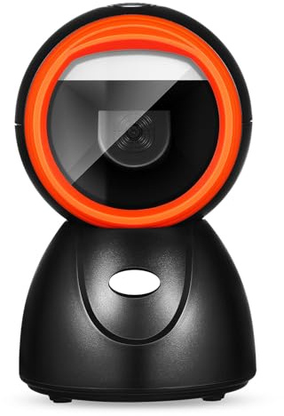 OFFSCH Scanner De Codes Barres De Bureau avec Angle De Lecture Réglable Lecteur QR Multifonction pour Magasins Supermarchés Et Inventaire Compatible Ordinateur Couleur Alimentation