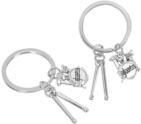 SHINEOFI 2 Stück Pack Schlagzeug Schlüsselanhänger mit Drumsticks und Snare Drum Anhänger Rockband Ornament für Musiker und Perkussionisten Rucksack und Schlüsselanhänger