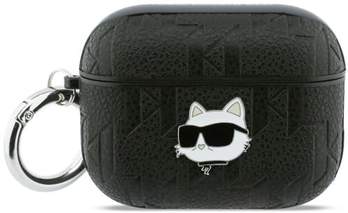 CG Mobile Karl Lagerfeld Monogram Choupette Kopf-Schutzhülle für AirPods Pro 3 (Schwarz)