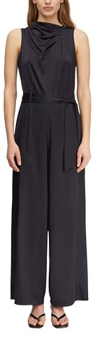 Comma Satin-Jumpsuit mit drapiertem Ausschnitt