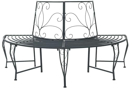 vidaXL Baumbank 4-Sitzanzahl 160 x 80 x 89 cm Stahl Silber Grau