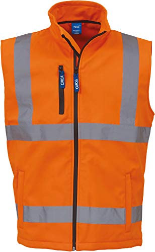Yoko Herren Yk050/Hv006 Warnschutz-Softshell-Weste, Orange, 3XL
