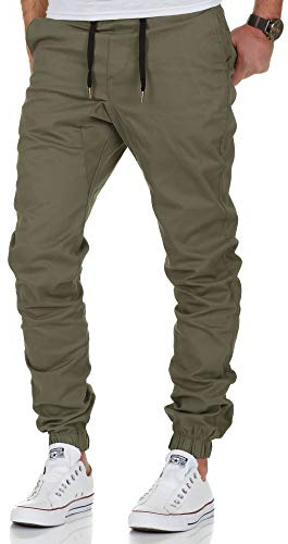 Amaci&Sons Herren Stretch Jogger Basic Chino Jeans Hose Cargo 7002