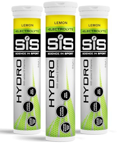 Science in Sport HYDRO Electrolyte Tablets 60 pcs. Lemon – Vegan & Gluten-Free, Ideal to Promote Hydration and Maintain Electrolytes Balance (packaging may vary)