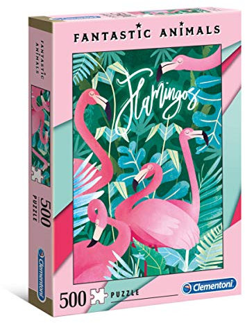 Clementoni - 35067 - Fantastic Animals - Flamingos - 500 Pièces, Multicolore