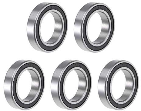 sourcing map 6804-2RS Deep Groove Ball Bearing 20x32x7mm Double Sealed ABEC-1 Bearings 5-Pack