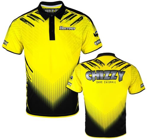Harrows Darts Dave Chisnall Chizzy Signature Shirt Matchshirt Dart Shirt Trikot Design 2020 (4XL)