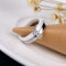 Zuiaidess Keramik Ring, Weißer Zwei-Schichten-Ring Für Frauen Aus Rostfreiem Stahl Silber Mit Intarsien Zirkon, Dünne Ringe Einzigartiges Design Hochzeit Engagement Schmuck, 10