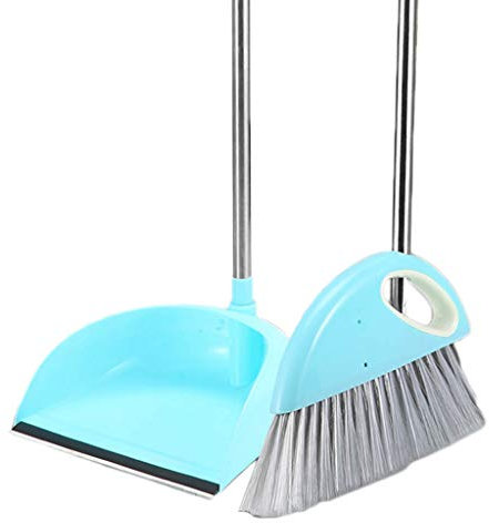 Scopa NLIAN- Set Paletta, Spazzatrice e Vaschetta for La Polvere Combinati con Manico Lungo 88 Cm Design Inclinato A 45 ° for La Pulizia della Casa