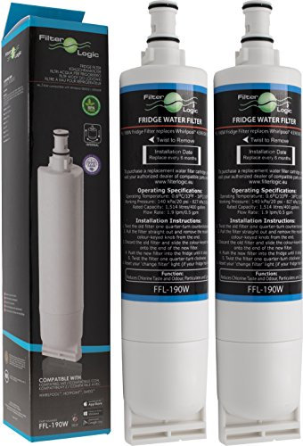 FilterLogic FFL-190W | 2x Filtro acqua compatibile con Whirlpool SBS200 484000008726 SBS002 - Hotpoint 46195027119 481248088024 - Wpro USC009 Clean Ice Water Filter Cartuccia frigorifero americano