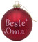 BURI Weihnachtsbaumkugeln Glas Beste Oma Baumkugel mit Spruch ∅ 10cm - Christbaumkugel Großmutter Christbaumschmuck persönliche Weihnachtskugeln in rot