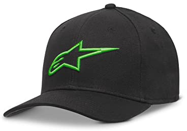 Alpinestars, Ageless Curve Hat Baseballmütze, Schwarz/Grün, S/M, Herren