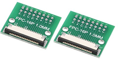 sourcing map 2 Stück FPC FFC Konverter Steckerplatine 16P 1.0mm auf Buchsenseite 0.5mm Rückseit auf DIP 2.54 mm für LCD 3D Drucker DVD TV Laptop Audio