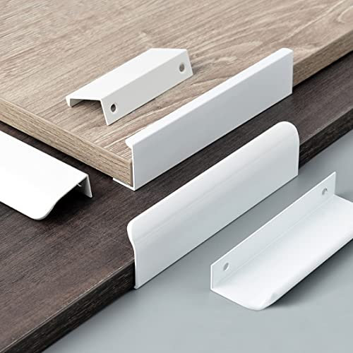 Voleseni Verdeckter Möbelgriffe Schrankgriffe Aluminium,Küchengriffe Türgriff Schubladengriff Griffe für Kleiderschrank, Schlafzimmer Weiß