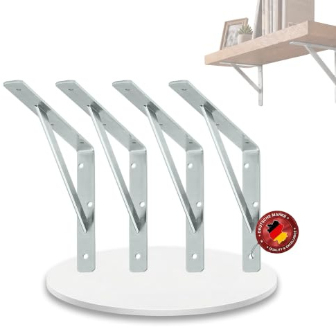 siwitec Regalhalterung 550 x 360 x 30 mm, verzinkt, 4er-Set, 150kg Traglast, Regalträger, Stegkonsole