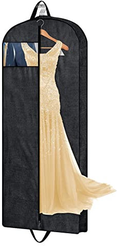 MISSLO Schwerlast Kleidersack Lang 152cm Reise Kleiderbeutel Mottensicher KleiderschutzhüLlen Wasserdicht Kleiderhülle für Mäntel, Jacken, Kleider, Schwarz
