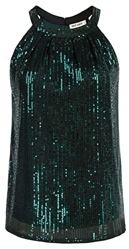 GRACE KARIN Damen Pailletten Tops Ärmellose Neckholder Camisole Party Club | Pailletten, Neckholder, Ärmellose, Camisole, Ärmellose, Party, Club, Tank-Tops, Vest, Cocktail