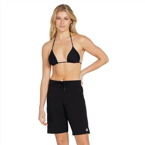 Volcom Damen Simply Solid Klassische Badeshorts, 27,9 cm Boardshorts, Schwarz 1, 7