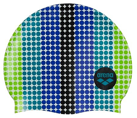 Arena Gorro de natación Unisex de Silicona para niños y niñas, cómodo, Duradero, para Piscina, Talla única, diseño de Rayas Circulares