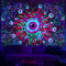 Yugarlibi Schwarzlicht Wandteppich UV Reaktiv Wandbehang Bunt Augen Pilz Wandteppich Ästhetik Hippie Tapisserie Fluoreszierend Wanddekor Wandtuch für Wohnzimmer, Schlafzimmer, Heim 210x150cm