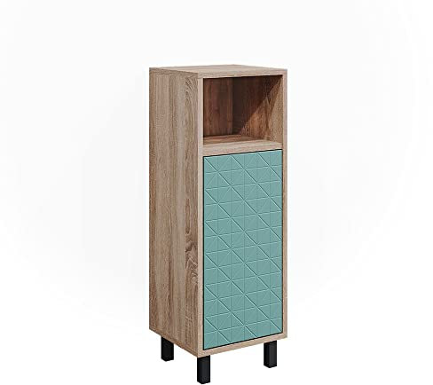 Vicco Meuble de Rangement de Salle de Bain Agasta, Vert Menthe/Sonoma, 30 x 87.2 cm