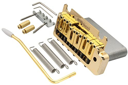 Wilkinson WOV08 52,5mm Vintage 2-Point Chevalet Tremolo Bridge Vibrato pour Guitare électrique American Standard/Professional Fender Strat, Doré