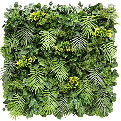 ECOOPTS 101,6 x 101,6 cm künstlicher Efeu-Sichtschutzzaun, künstliche Buchsbaumplatten, Formschnitt, Heckenpflanzen für Innen- und Außendekoration, 8 gemischte Blätter, 1 Packung