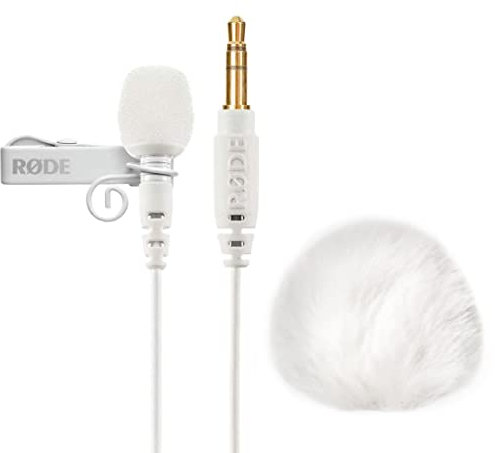 RØDE Rode Lavalier GO White Lavalier Microphone + Keepdrum WS05 Fur Wind Protection White