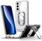 SHIELDS UP for Samsung Galaxy S22 Case with Stand, Phone Case clear with Double Ring Holder【Adjustable & Fodable】 Shockproof Protective Cover for Samsung Galaxy S22 - Clear