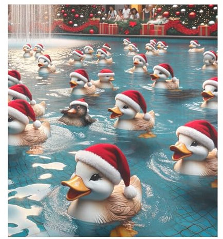 Ducks Wearing Santa Hat Magnetic Refrigerator Cover, Stainless Steel Dishwasher Sticker, Magnetic Dishwasher Front Covers