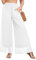 Famulily Chiffon Yoga Hose mit weitem Bein Beach Cover up Hose Elastisch Hochgeschlossen Lose Doppellagige Hose Weiß XXL