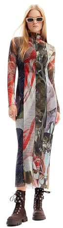 Desigual Abito da Donna a Maniche Lunghe NAN, Materiale Finitura:, M