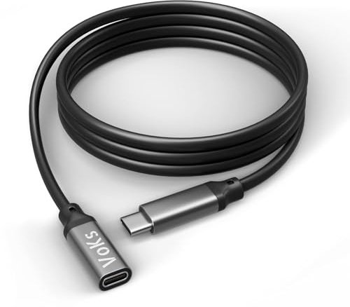 jj-shop24 2m USB-C 3.2 Verlängerung Kabel C-Stecker C-Buchse Type-C Kabel Schnellladen USB Typ C, für Handy iPhone 15, Samsung Galaxy, Laden und Datenübertragung 2 Meter