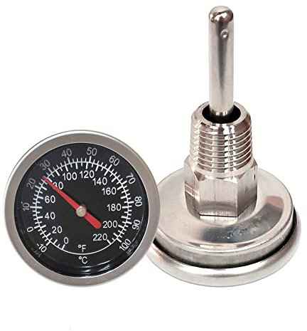 ZSYTF Stainless Steel Dial Thermometer -10-100℃/0-220ºF - 1/4 NPT Thread Joint - Kettle Boiler Temperature Gauge - Indoor/Outdoor - Rustproof