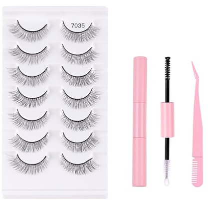 Wimpern Cat Eye False Lashes - Lashes Extension Set Natural Künstliche Wimpern Falsche Eyelashes Extensions Cateye Kurz Katzenauge Kunstwimpern Natürlicher Look Lashes Cat Eye B5320
