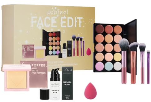 FantasyDay Make-up-Set für Damen, komplettes Make-up-Set für Mädchen, Xmas All in One Makeup, Geschenk-Set mit Lidschatten, Lippenstift, Concealer, Mascara, Rouge, Puder