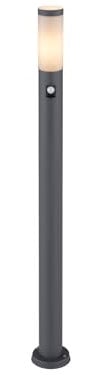 Moderne Wegeleuchte mit Bewegungsmelder in Anthrazit & Opal, Höhe 110cm