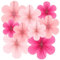 Set di 9Decorazione di Fiori di Carta da Appendere,Ventagli di Carta Decorazione Ghirlanda Rosa,Fiori di Carta per Feste,per Feste, Matrimoni, Anniversari e Compleanni