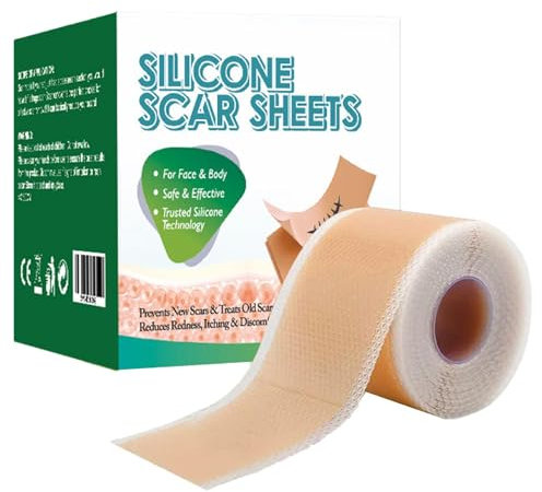 Silicone Tape Roll, Reusable Scar Sheets, Breathable Scar Patches, Scar Removal Patches, Scar Healing Strips, Silicone Scar Tape, Scar Treatments Sheets for Men and Women