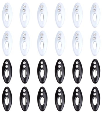 OLYCRAFT 24 Stück Hijab Nadeln Schal Sicherheitsnadeln 37.5x15.5cm Schwarze Und Weiße Kunststoffabdeckung Hijab Nadel Hohl Mit Strass Nadeln Ovale Schalnadel Zum Befestigen von Schals Pullovern