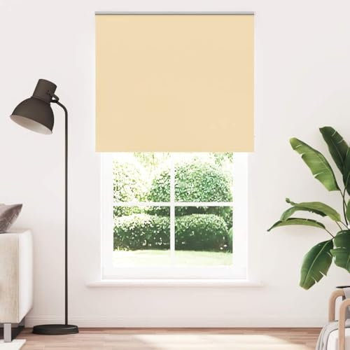 vidaXL Estor Enrollable Opaco Beige 130x210 cm Tela Ancho 126,6 cm