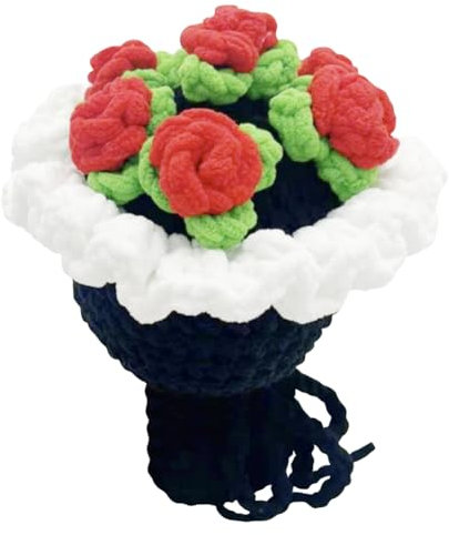 Magicherry Hochzeitssträuße für Braut, Brautjungfer, künstliche schwarze rote Rosen, handgefertigt, gehäkelte Rose, Brautsträuße für Hochzeit, Abschlussball, Zeremonie, Heimkehr, Jubiläumsdekoration