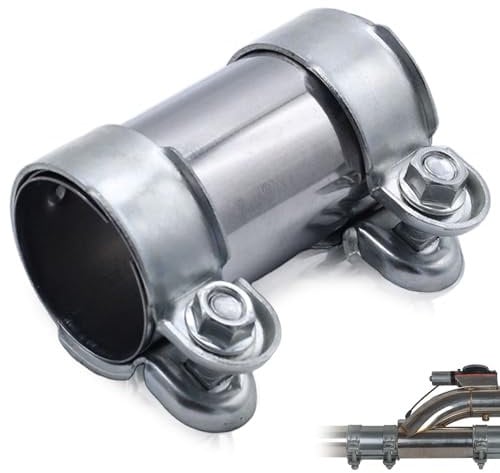 Fascetta di Scarico, Ø 50 mm x 125 mm, In Acciaio Inox 304 Doppia Fascetta Universale, Connettore per Tubo di Scarico con Diametro di 50 mm