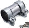 Fascetta di Scarico, Ø 50 mm x 125 mm, In Acciaio Inox 304 Doppia Fascetta Universale, Connettore per Tubo di Scarico con Diametro di 50 mm