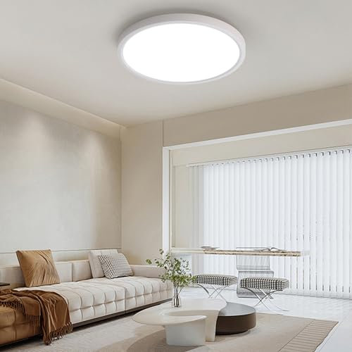 JDONG 54W Deckenlampe 4000K Neutralweiß Runde Modern Badezimmer LED Deckenleuchte IP44 Wasserdichte ideal für Bad Schlafzimmer Küche Wohnzimmer Flur Balkon Keller Ø50CM